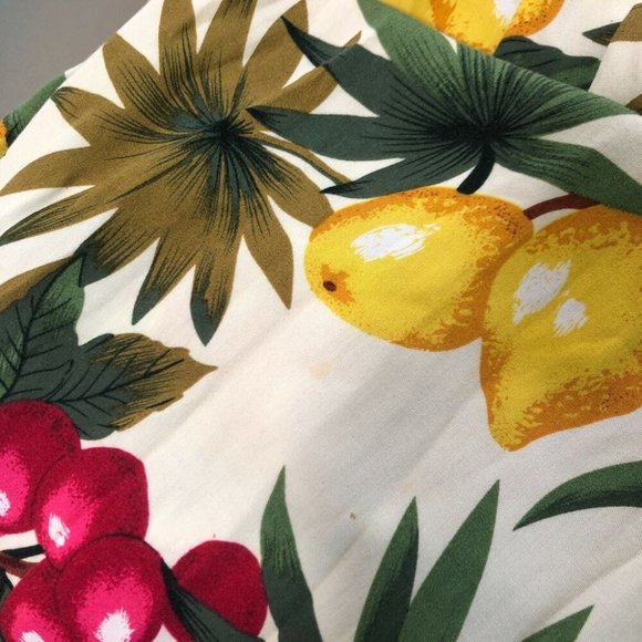 Revival Yellow Fruit Punch Jumpsuit Size 12 Sleeveless V Neck Pantsuit Pineapple - Picture 10 of 10